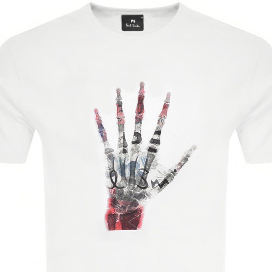 Alternative Image for ProductPS By Paul Smith Hand Print T Shirt White2